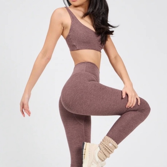 Buffbunny Collection Other - Buffbunny Collection Dream Heathered Sports Bra Mocha Berry L adjustable straps